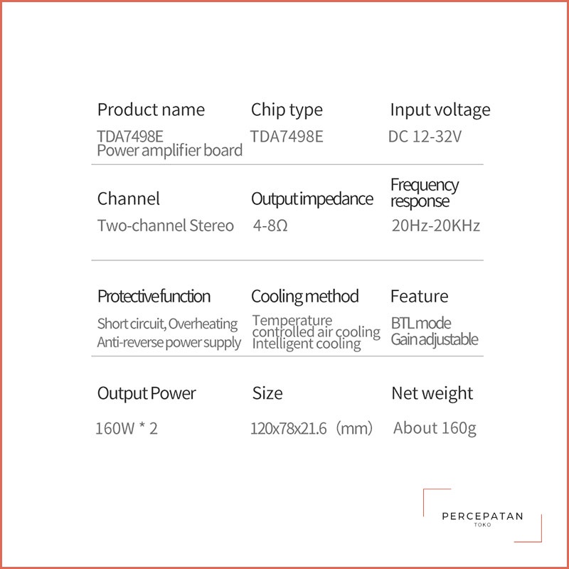 【TDA7498E】 daya tinggi digital power amplifier papan 2.0HIFI stereo daya tinggi 160W * 2 dukungan BTL220W