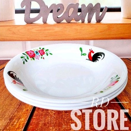 PROMO 6.PCS PIRING CEKUNG MELAMINE MOTIF AYAM