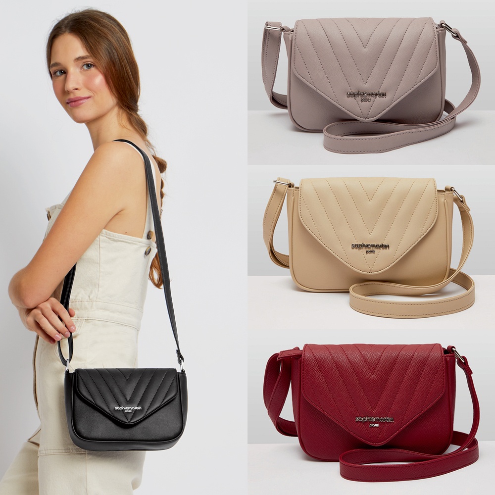 Tas Selempang Wanita Sophie Martin JUSTICIA CREAM T8737P3 - JUSTICIA RED T8738R1 - JUSTICIA GREY T87