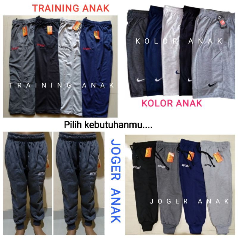 Celana Training-Kolor-Joger Anak USIA 9-12 Tahun PRIA WANITA- Tebal Adem- Celana Panjang-Pendek
