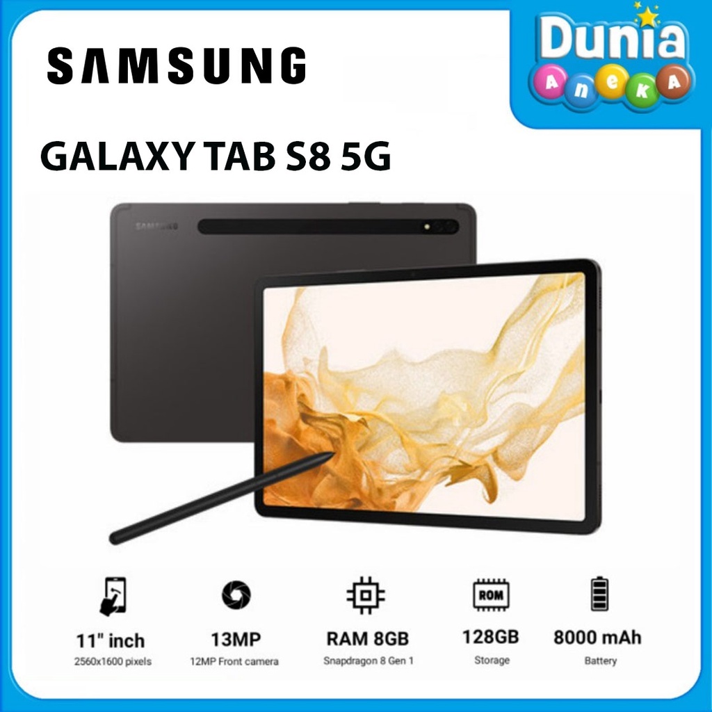 SAMSUNG GALAXY TAB S8 5G 8/128GB - GARANSI RESMI SEIN