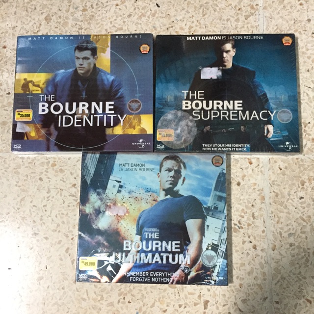 VCD Original Bourne Trilogy (Bourne Identity, Bourne Supremacy, Bourne Ultimatum)