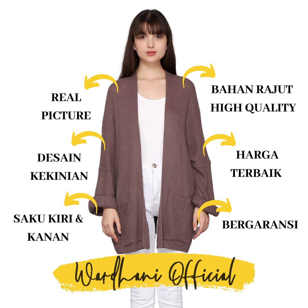Oneoutfit Cardigan Rajut Wanita Premium Malika Crop Cardi Oversize Bhn Tebal Lembut Model Kekinian-BURGUNDY