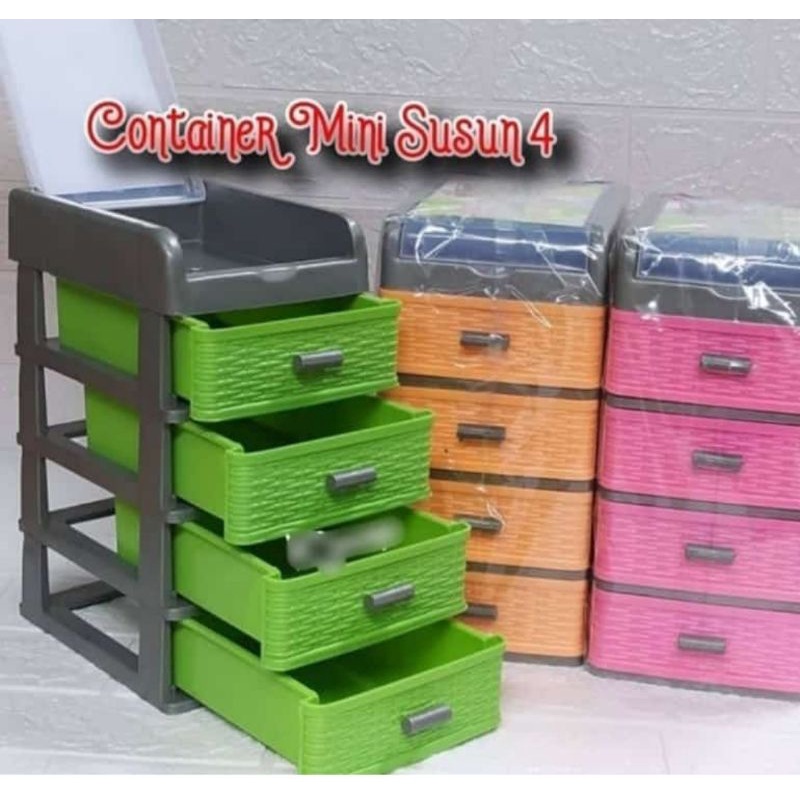 rak laci mini container tiara susun 4