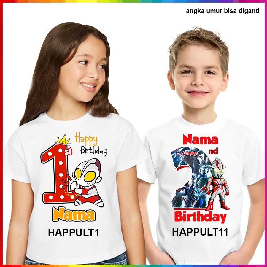 Baju Kaos ANAK DAN DEWASA ULTRAMAN COUPLE (FREE NAMA)