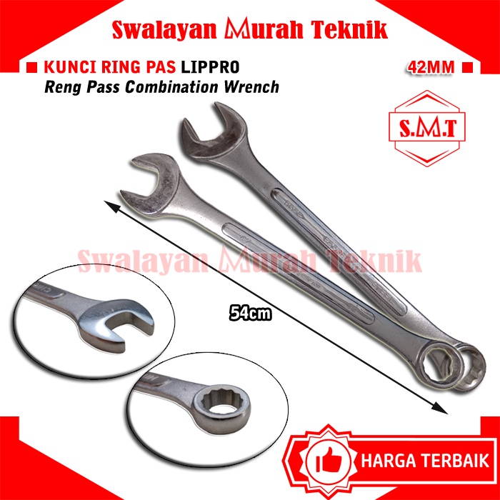 LIPPRO 600C-42 Kunci Ring Pas 42mm Reng Pass Combination Wrench Ecer
