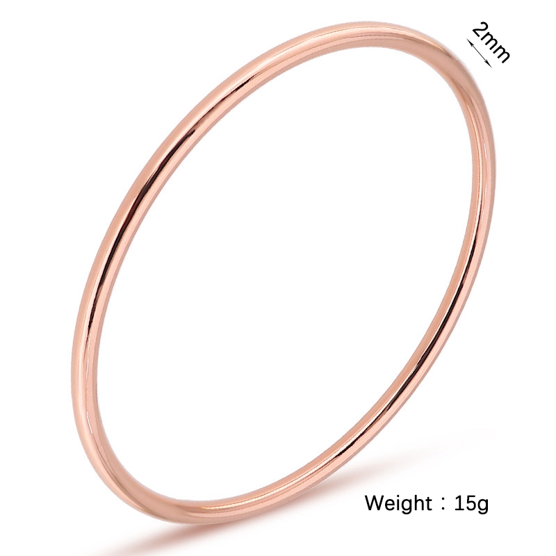 Gelang Titanium Steel Warna Rose Gold 18K Gaya Korea untuk Pasangan-8