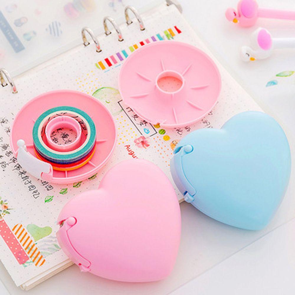 Agustinina Tape Holder Perekat Wanita Plastik Love Heart Candy Color Easy Tear Eyelash Extension Tape Cutter