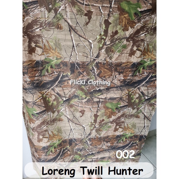 Bahan Kain Loreng Hunter Realtree Perbakin Mossy OAK Loreng Kamuflase Hunting Berburu Ranting Daun Pohon Katun