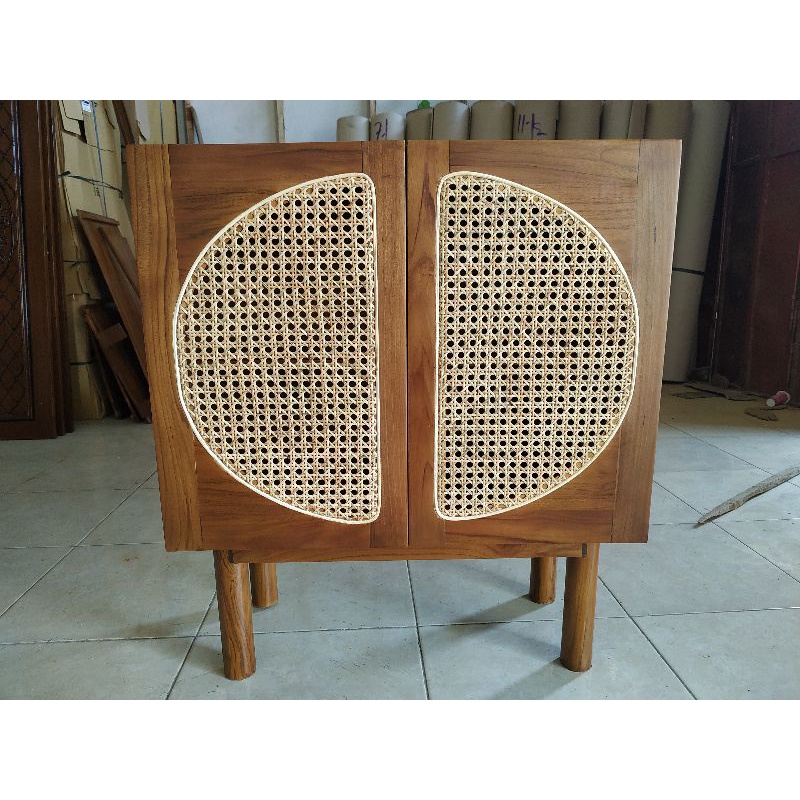 NAKAS KABINET ROTAN VINTAGE BUFET RETRO MINIMALIS DRAWER ROTTAN SCANDINAVIA MURAH BAHAN KAYU JATI TUA GRADE A FINISHING NATURAL FURNITURE JEPARA-4