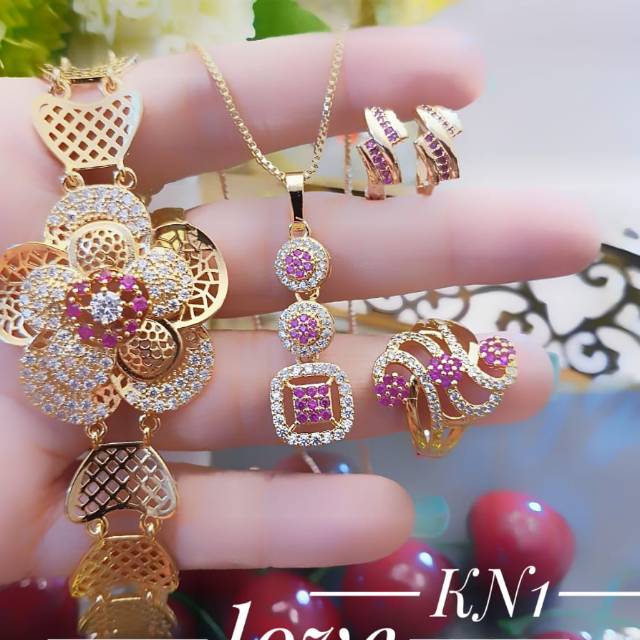 Xuping set perhiasan lapis emas 24k 2508