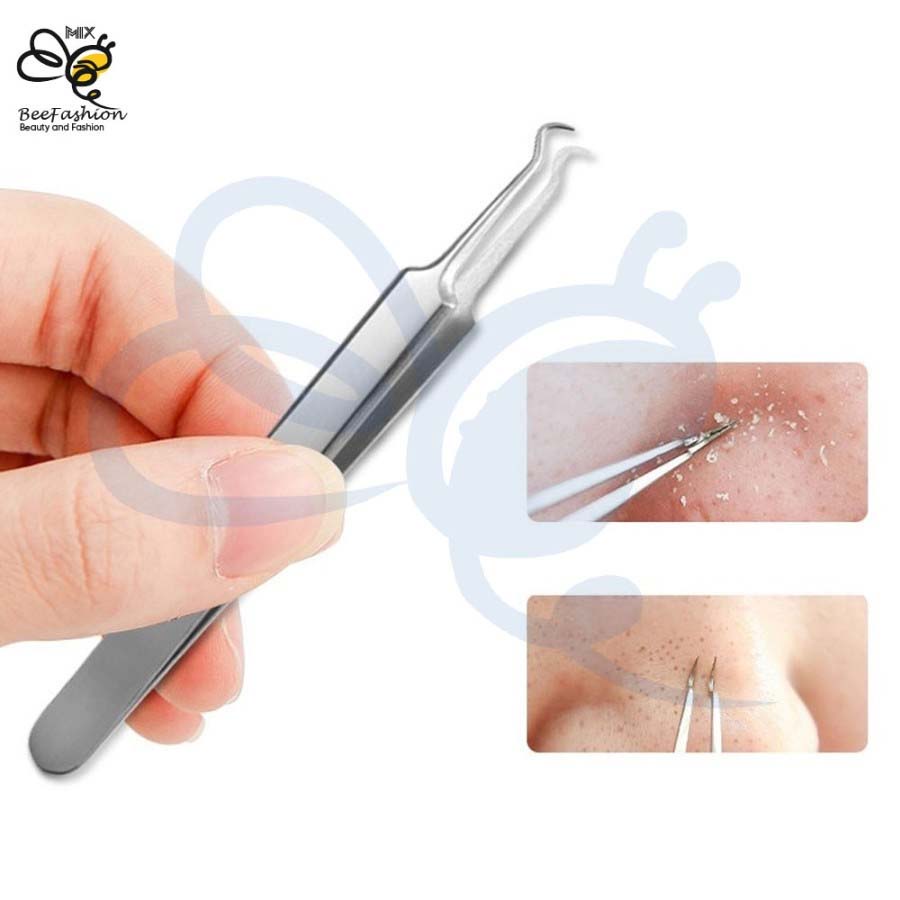 Alat Facial Pencabut Komedo &amp; Jerawat Silver (Pinset Komedo) - 3Pcs