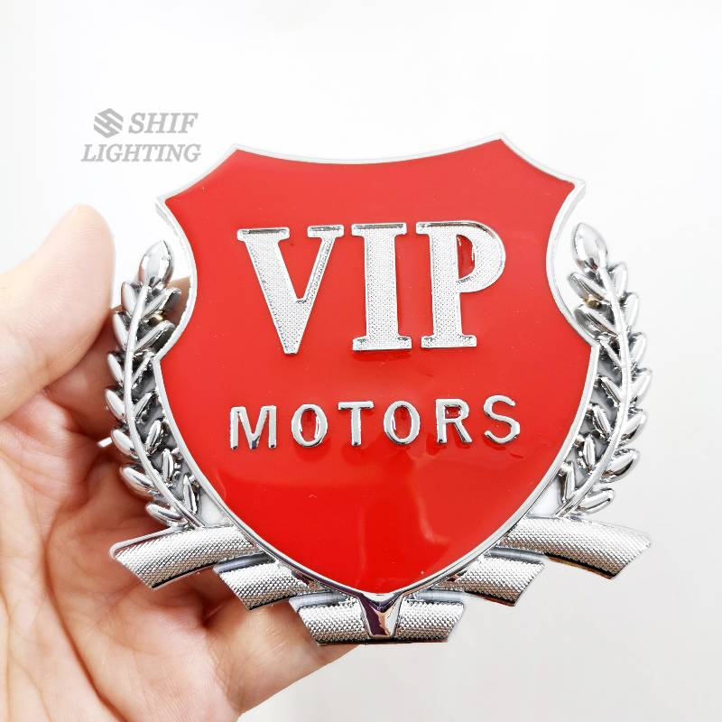 1pc Stiker Emblem Logo VIP Bahan Metal Untuk Dekorasi Mobil / Motor