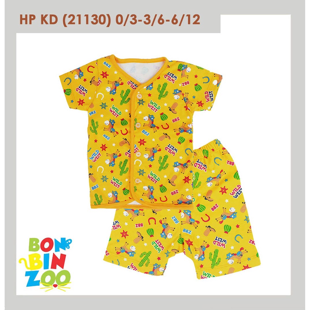 Bonbinzoo Setelan piyama anak Pendek FULL PRINT lembut SNI 0-12 bln setelan baju anak / baju bayi