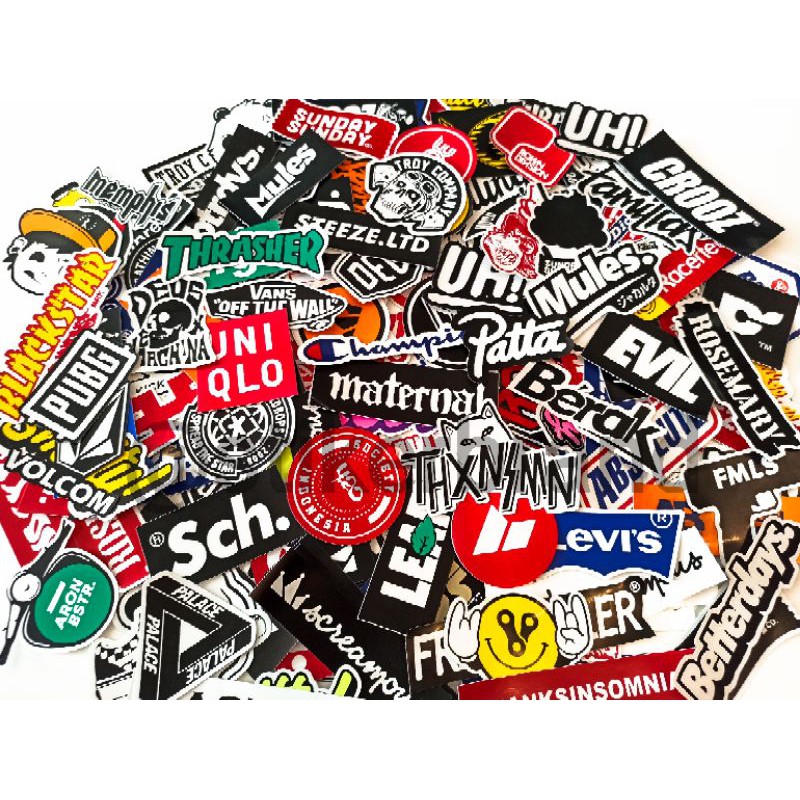 

Stiker Stiker Paket isi 25pcs Brand Distro Deus Maternal Lacostee Graftac Vinil Waterproof Racing Thrift Clothing tailook Hologram pop art Grafiti Case Phone striping decal High quality tailook koper helm motor Aesthetic hits kekinian Logo Basic