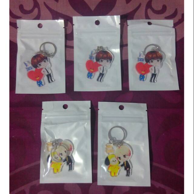 (READY STOCK) Gantungan Kunci/Ganci V+TATA & JIMIN+CHIMMY BTS KPOP