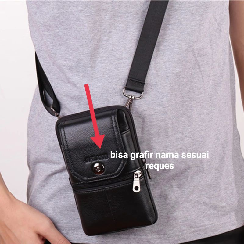 Tas hp kulit pria terbaru | tas slempang kulit | tas bahu kulit original | tas kulit pria dari kulit