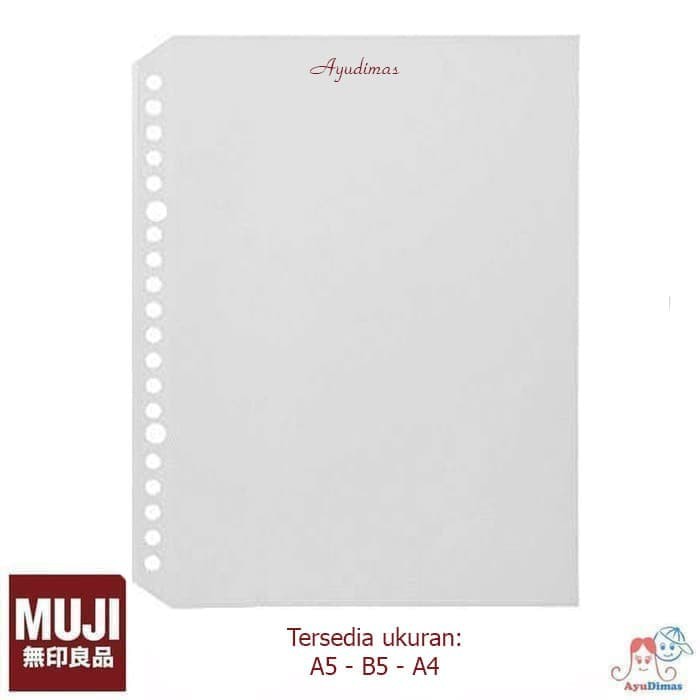 

MUJI Punched Pocket Refill Transparent - isi binder plastik transparan .