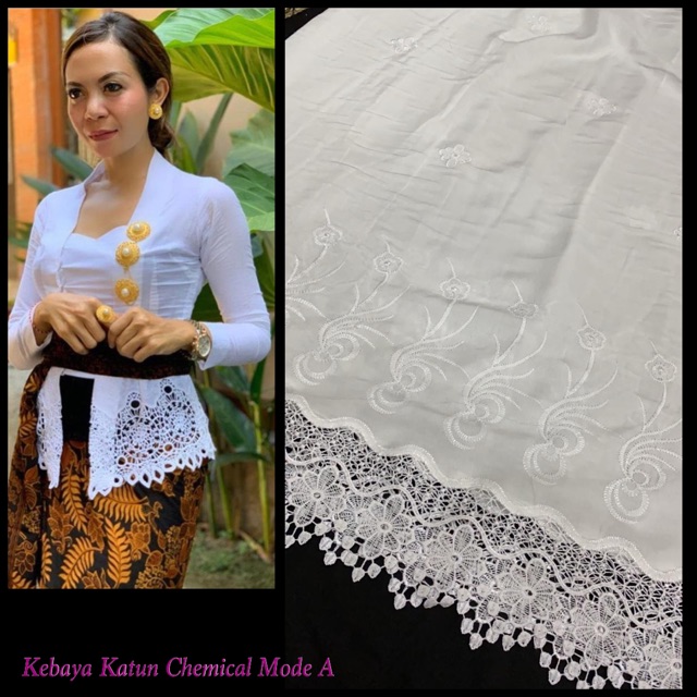 Katun Kebaya Chemical Putih