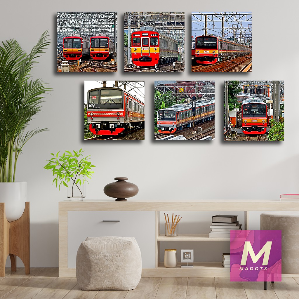 Hiasan Dinding Dekorasi Rumah Pajangan Kamar Karikatur Keren Gambar Kereta Ukuran 20x20 Berkualitas