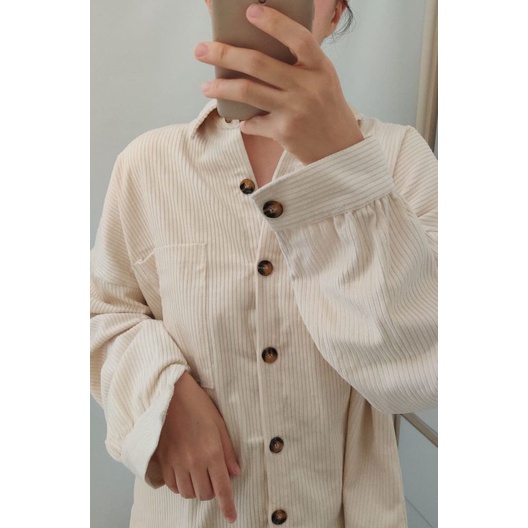 pocket oversized shirt/Corduroy import