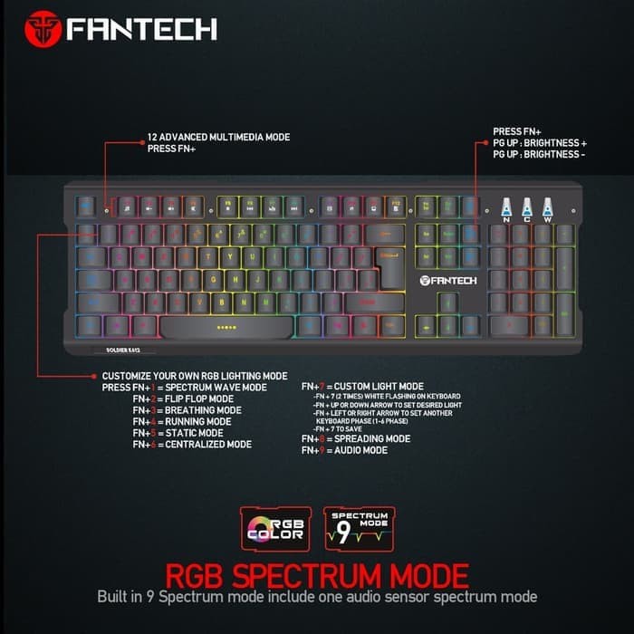 keyboard gaming RGB fantech k612 soldier