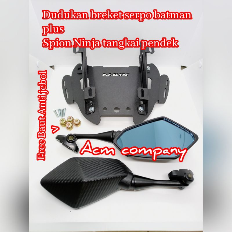 Spion Variasi Yamaha Nmax 155 New 2020 2021 - Spion Model Ninja Plus Dudukan Breket Batman