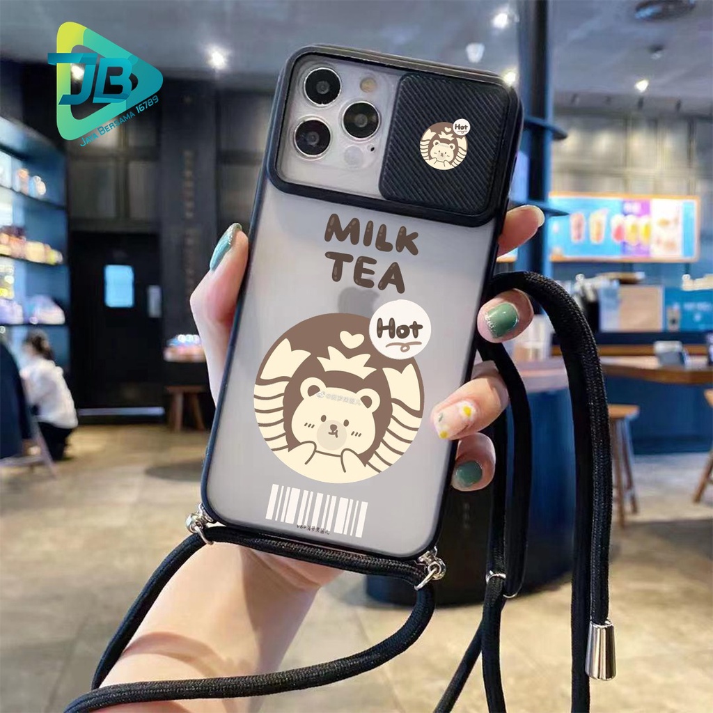 SOFTCASE SLINGCASE SLIDE PELINDUNG KAMERA MILK TEA SAMSUNG OPPO VIVO REALME IPHONE XIAOMI ALL TYPE JB5161