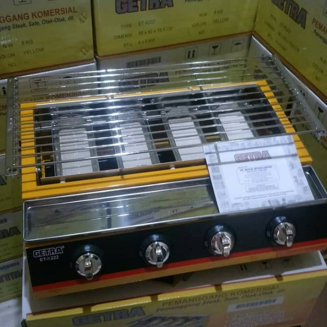 Panggang gas Roster Bakaran gas 4tungku panggangan sosis