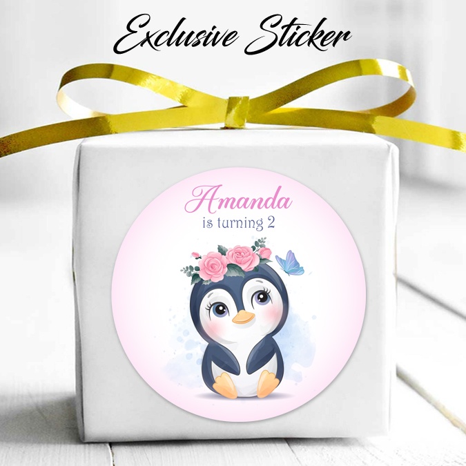 

50 STIKER / STICKER PENGUIN 2-1 UTK BAG / BENTO / SOUVENIR ULTAH ULANG TAHUN
