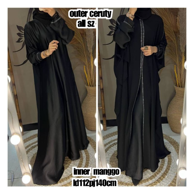 Abaya Saudi Abaya Outer Salju / Gamis Hitam / Dress Hitam / Gamis Arab / Abaya Arab