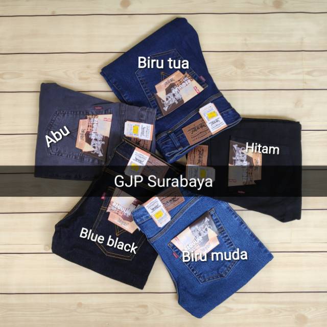 celana jeans hitam pria melar size 28 - 38