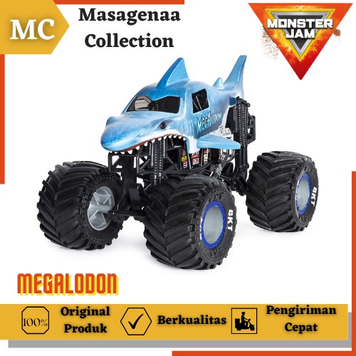 Mainan Mobil Mobilan Anak Monster Jam Monsters Trucks Truck Truk Besar 1:24 Original Megalodon Ori