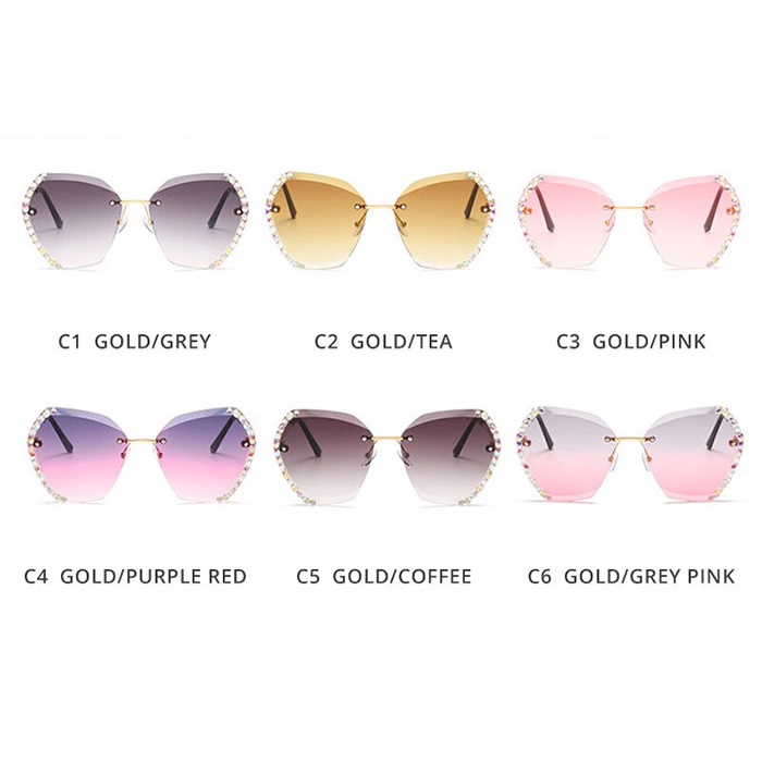 JAVASHOP Kacamata Wanita Diamond Bling Fashion Sunglasses