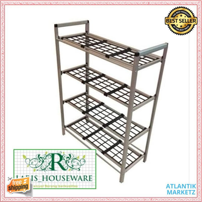 Rak Sepatu / Rak Serbaguna ALUMINIUM SUSUN 4