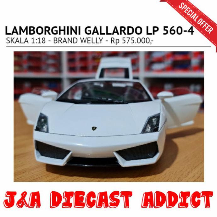 Promo Lamborghini Gallardo Lp560-4 - Skala 1:18 - Welly (Diecast-Miniatur) Terbatas