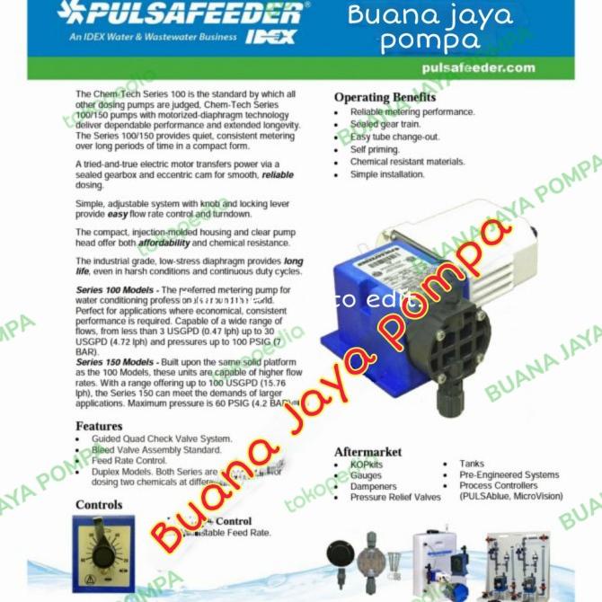 Chem Tech Dosing Pump Pulsafeeder Pompa Injeksi Cairan Kimia 100/7Bar