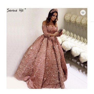 Wedding dress seqiunce rose gold sexy lengan panjang/gaun pernikahan sequince rose gold sexy