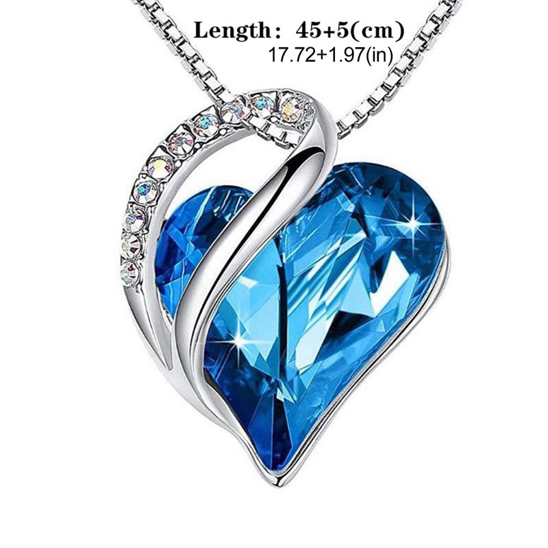 Kalung Rantai Liontin Hati Hias Zircon Kristal Berlian Imitasi Gaya Korea Untuk Wanita