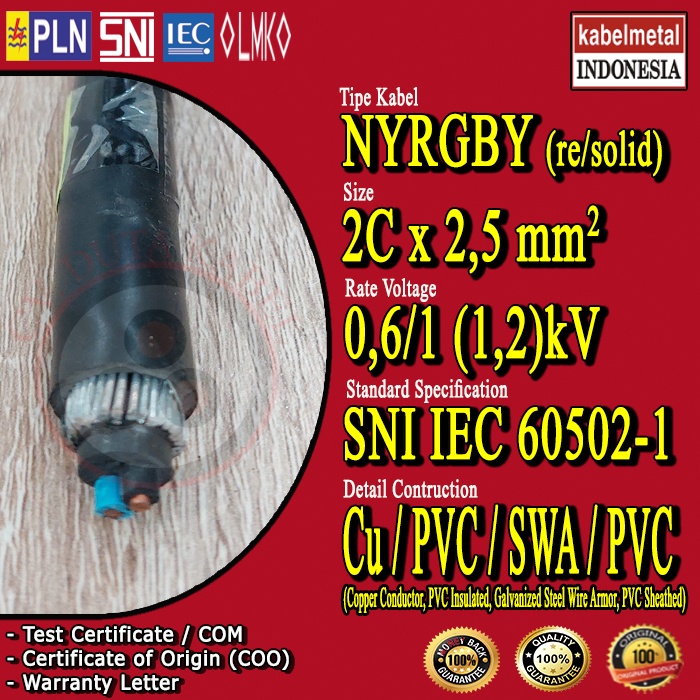 Kabel NYRGBY 2x2,5 mm2 METAL /NYFGBY 2x2,5 mm/2x2.5 mm2/2x2.5 mm/2 x 2,5 mm2/2 x 2,5 mm/2 x 2.5 mm2