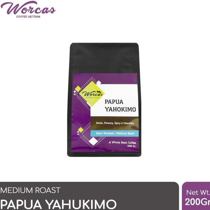 WORCAS Arabica Papua Yahukimo 200 Gram - Medium Roasted Coffee - KOPI BIJI