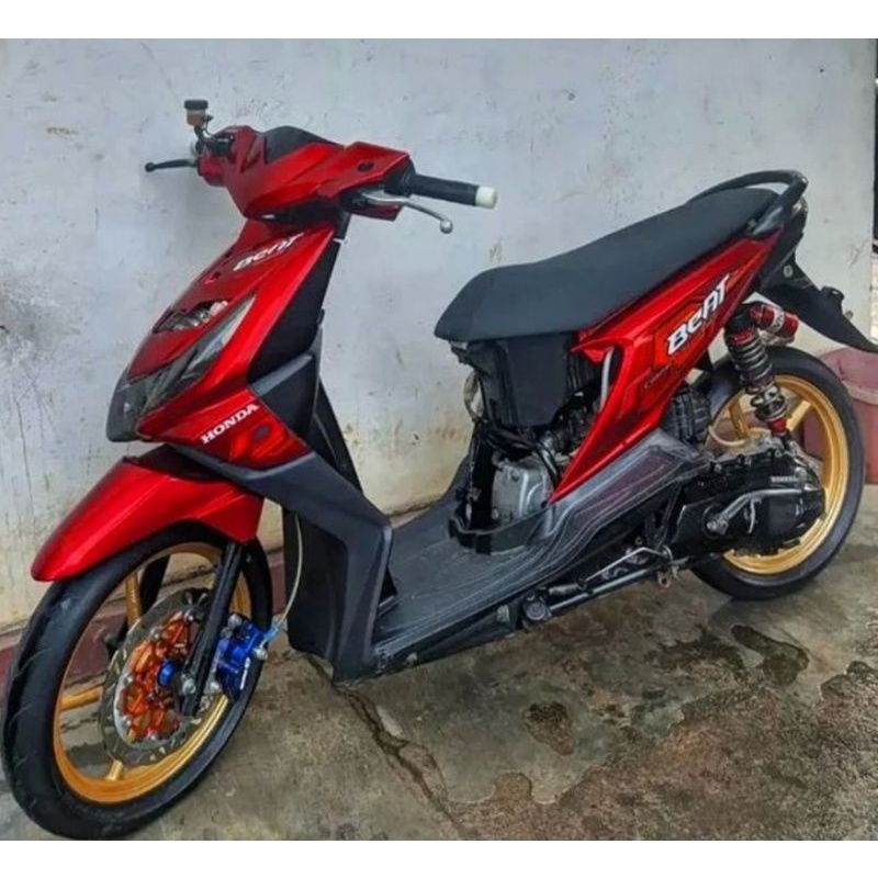 Striping sticker lis standar ori honda beat 2008-2009 karbu warna merah