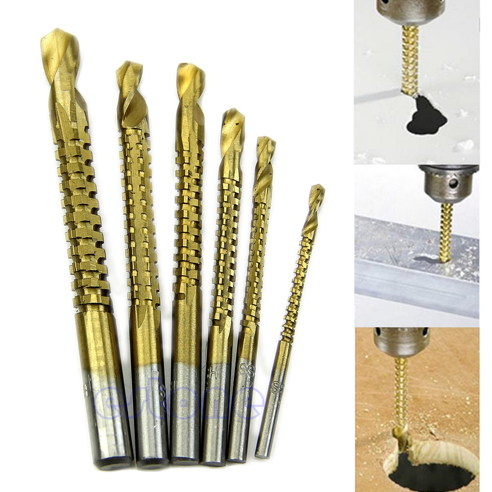 Mata Bor Gergaji 5mm HSS Drill Bits Titanium Coated 2 Fungsi Lobang