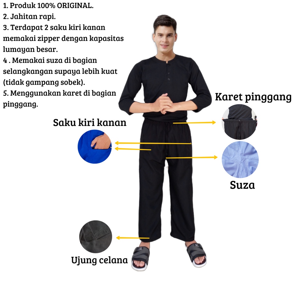 Celana Pangsi Sirwal Komprang Silat Pria Laki Laki dewasa Ukuran M L XL XXL XXXL