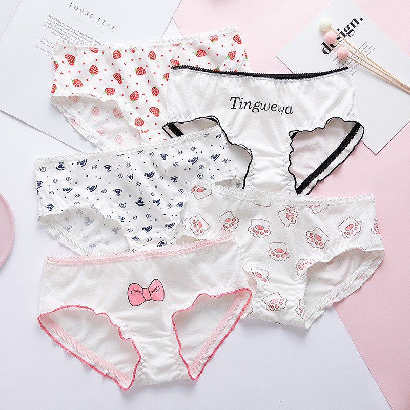 Celana Dalam Brief Model Mid Waist Motif Print Lucu Bahan Celana Dalam Brief Model Mid Waist Motif Print Lucu Bahan