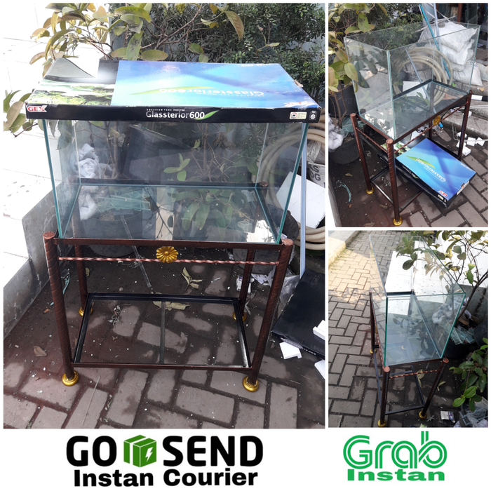 Aquarium GEX Glassterior 600 dan rak besinya ( 60x30x40 )