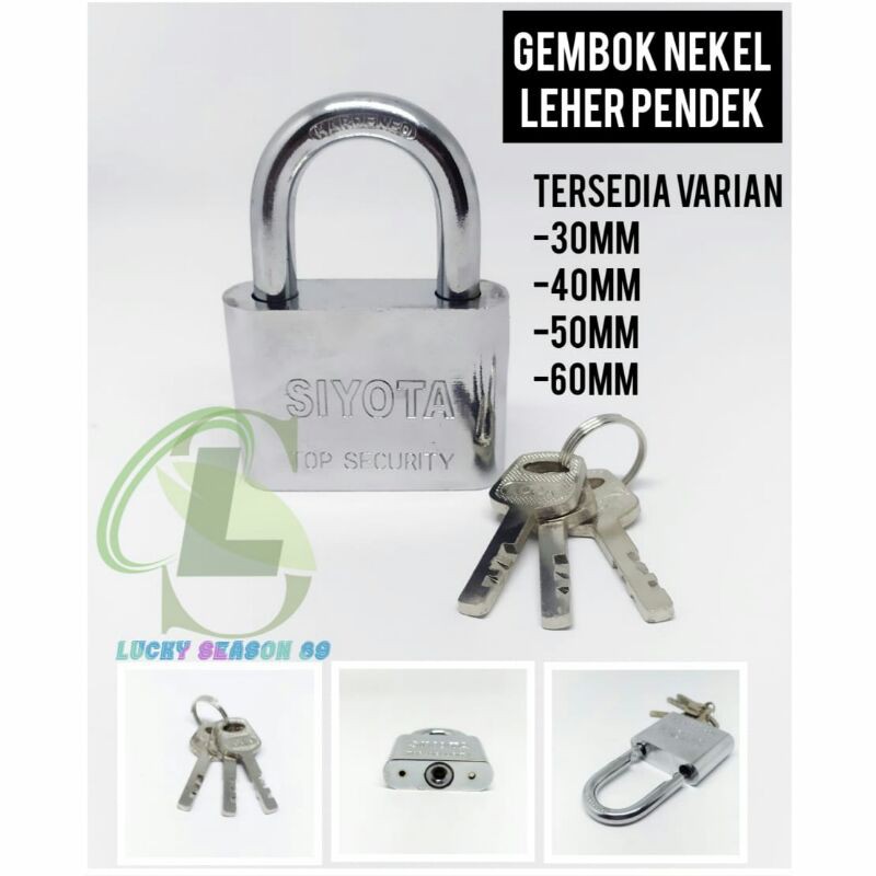 GEMBOK RRT NEKEL PENDEK 30MM 40MM 50MM 60MM/GEMBOK PAGAR/GEMBOK RUMAH