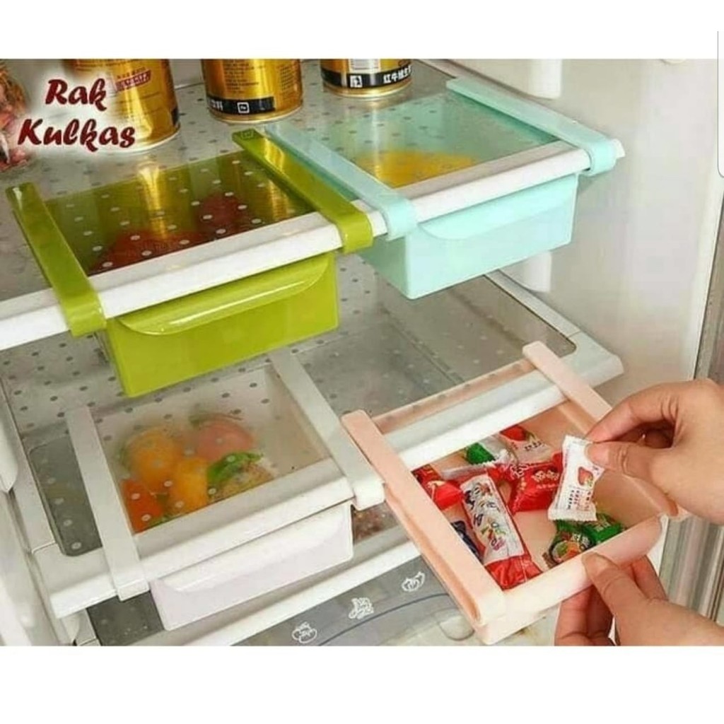 Rak sliding kulkas meja laci / rak sliding serbaguna ( 1 pcs )