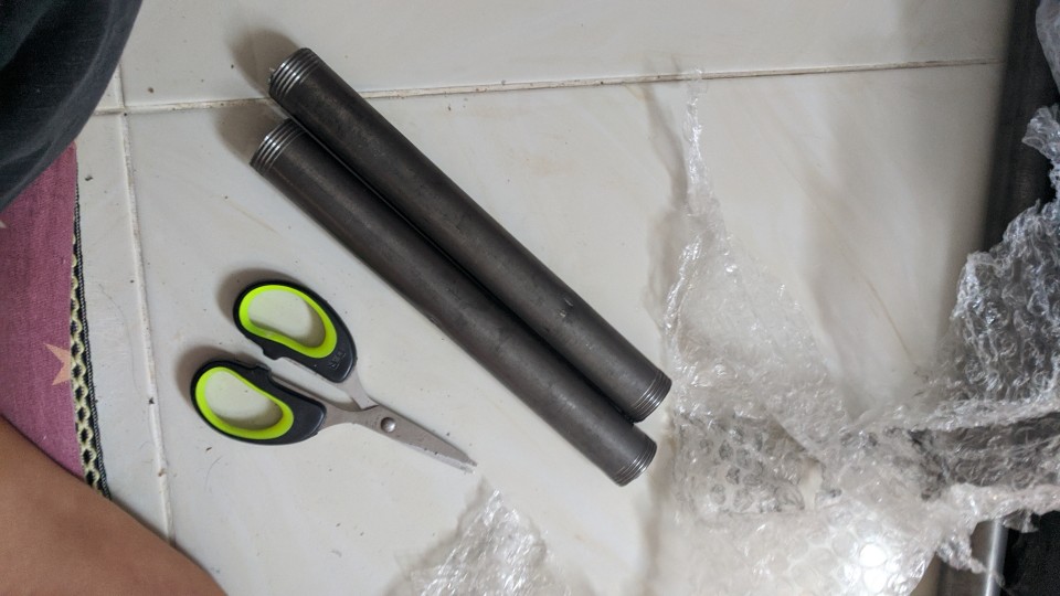 Eelic Pbd-3/4ix1.2mm Pipa Besi Hitam Drat Bulat Polos 3/4x1.2mm Panjang 20 Cm Untuk Diy Mesin-mesin