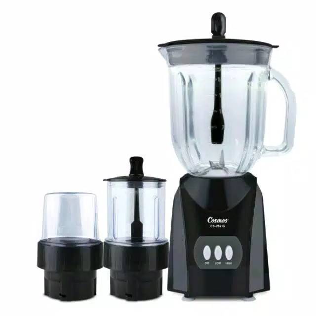 BLENDER PELUMAT 3 IN 1 COSMOS CB 282 G GELAS KACA KAPASITAS 2 L BESAR  - HITAM